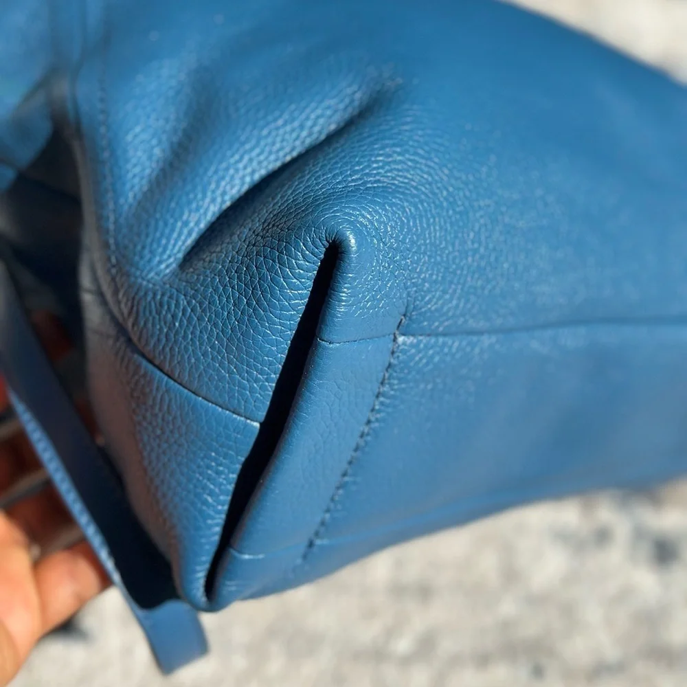 Michael Kors Blue Satchel Leather Purse - Picture 10 of 13